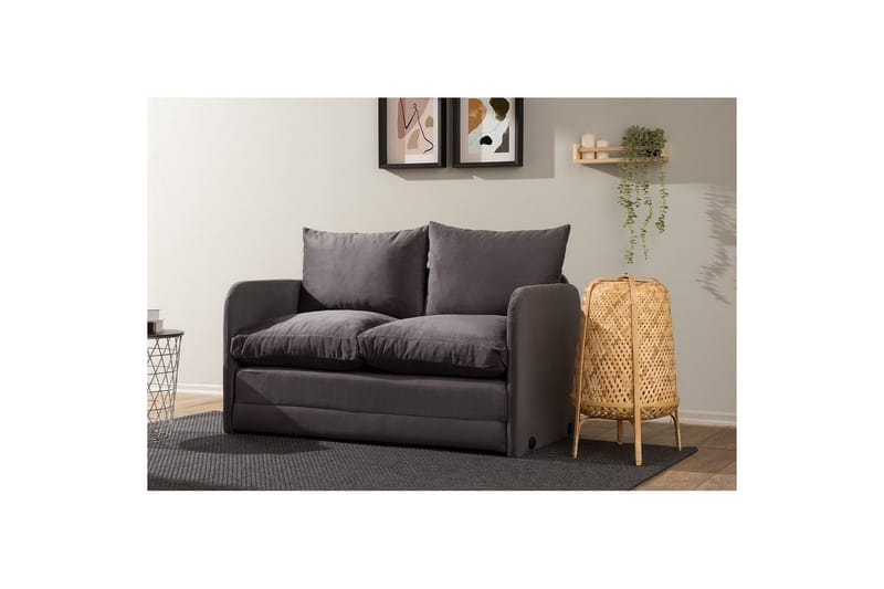 2-seters sovesofa Rubby (128 x 70 x 66 cm) Grå - Grå - Møbler - Sofaer - Sovesofaer