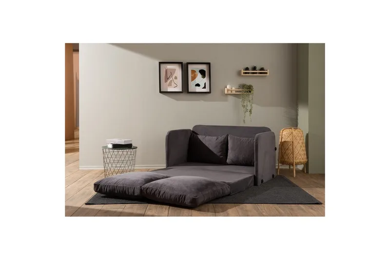 2-seters sovesofa Rubby (128 x 70 x 66 cm) Grå - Grå - Møbler - Sofaer - Sovesofaer