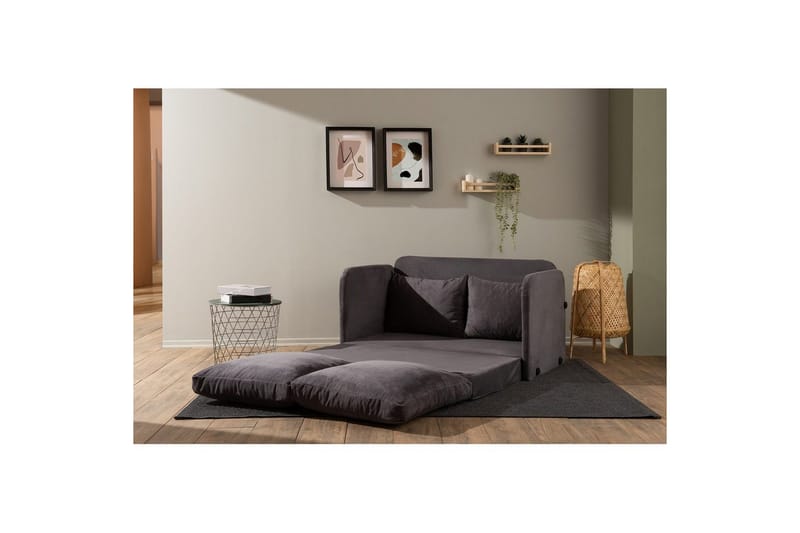 2-seters sovesofa Rubby (128 x 70 x 66 cm) Grå - Grå - Møbler - Sofaer - Sovesofaer