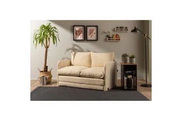 2-seters sovesofa Rubby (128 x 70 x 66 cm) Krem - Krem - Møbler - Sofaer - Sovesofaer