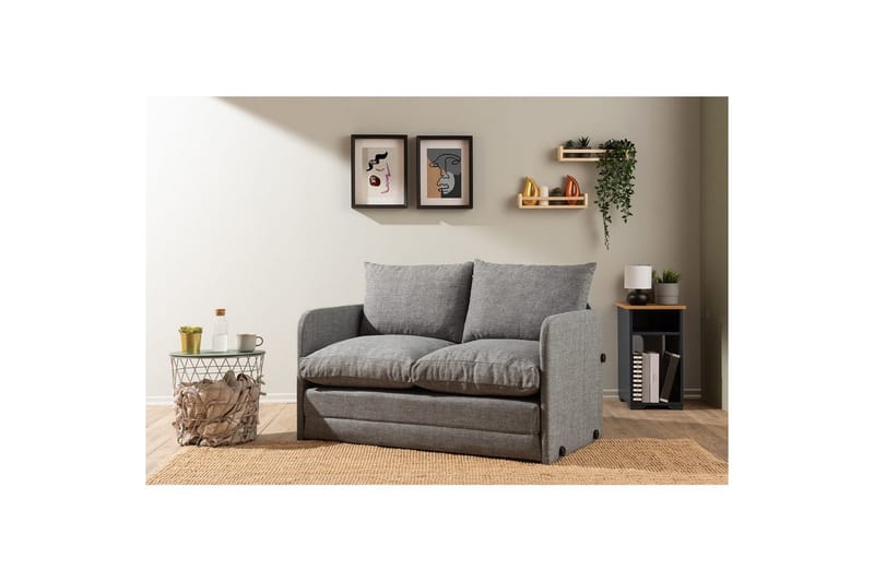 2-seters sovesofa Rubby (128 x 70 x 66 cm) Lys Grå - Lys Grå - Møbler - Sofaer - Sovesofaer