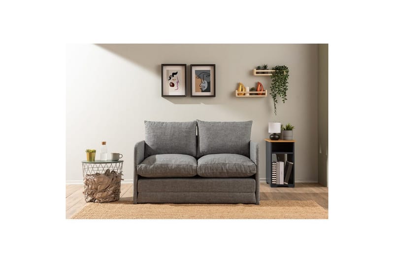 2-seters sovesofa Rubby (128 x 70 x 66 cm) Lys Grå - Lys Grå - Møbler - Sofaer - Sovesofaer