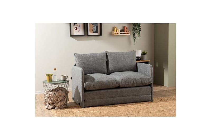 2-seters sovesofa Rubby (128 x 70 x 66 cm) Lys Grå - Lys Grå - Møbler - Sofaer - Sovesofaer