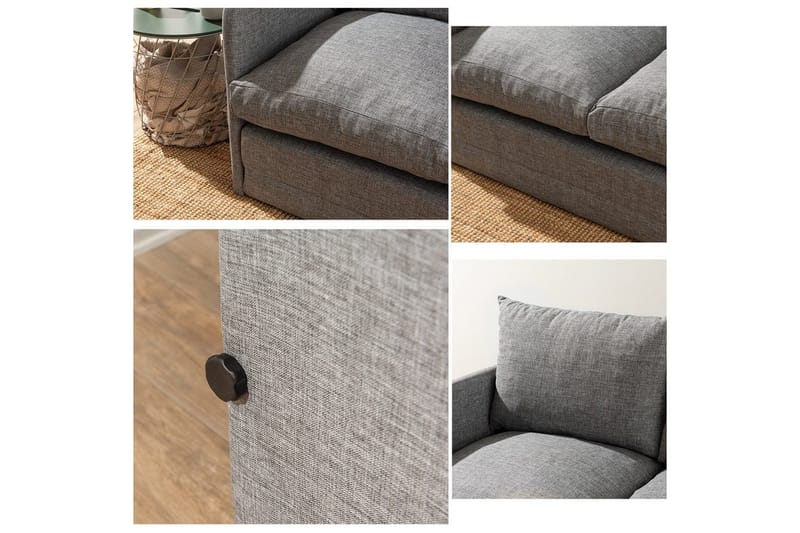 2-seters sovesofa Rubby (128 x 70 x 66 cm) Lys Grå - Lys Grå - Møbler - Sofaer - Sovesofaer