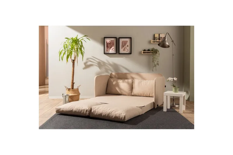 2-seters sovesofa Rubby (148 x 70 x 66 cm) Beige - Beige - Møbler - Sofaer - Sovesofaer