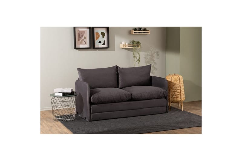 2-seters sovesofa Rubby (148 x 70 x 66 cm) Grå - Grå - Møbler - Sofaer - Sovesofaer