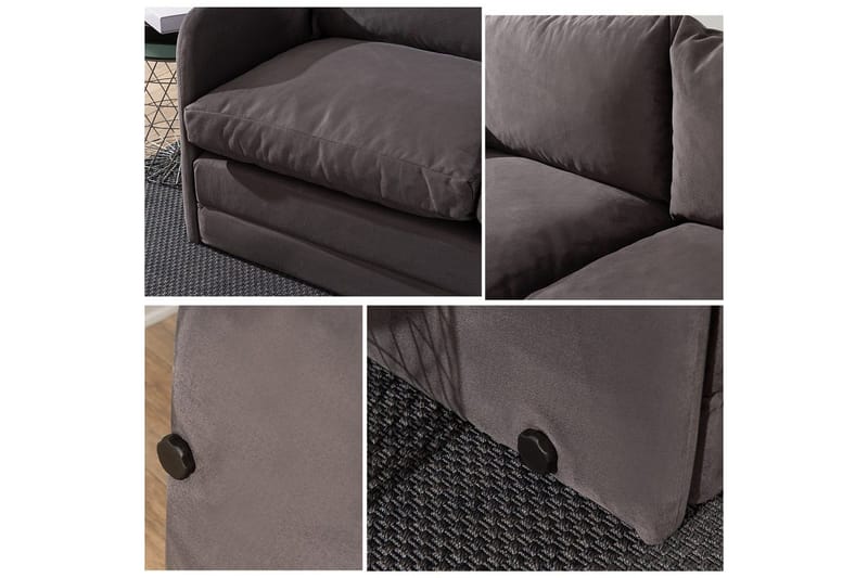 2-seters sovesofa Rubby (148 x 70 x 66 cm) Grå - Grå - Møbler - Sofaer - Sovesofaer