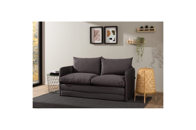 2-seters sovesofa Rubby (148 x 70 x 66 cm) Grå - Grå - Møbler - Sofaer - Sovesofaer