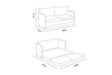 2-seters sovesofa Rubby (148 x 70 x 66 cm) Grønn - Grønn - Møbler - Sofaer - Sovesofaer