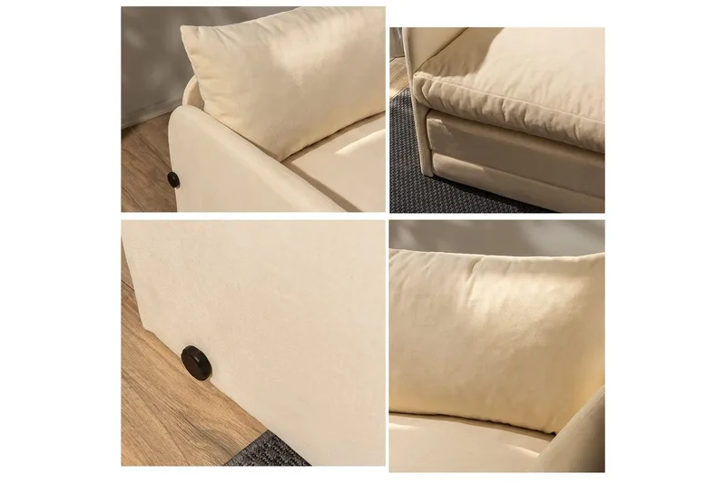 2-seters sovesofa Rubby (148 x 70 x 66 cm) Krem - Krem - Møbler - Sofaer - Sovesofaer