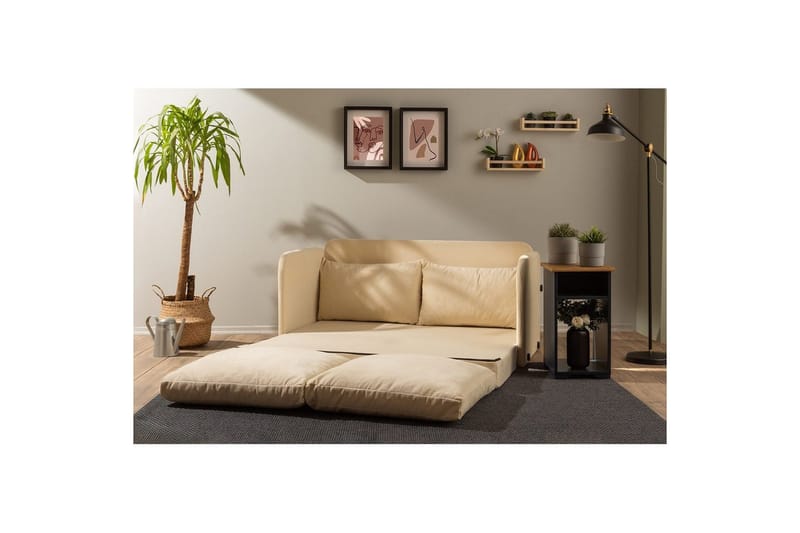 2-seters sovesofa Rubby (148 x 70 x 66 cm) Krem - Krem - Møbler - Sofaer - Sovesofaer