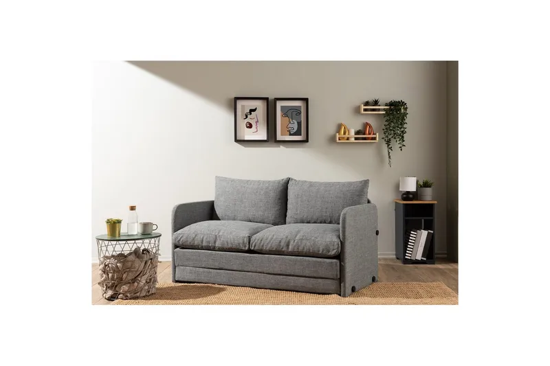 2-seters sovesofa Rubby (148 x 70 x 66 cm) Lys Grå - Lys Grå - Møbler - Sofaer - Sovesofaer