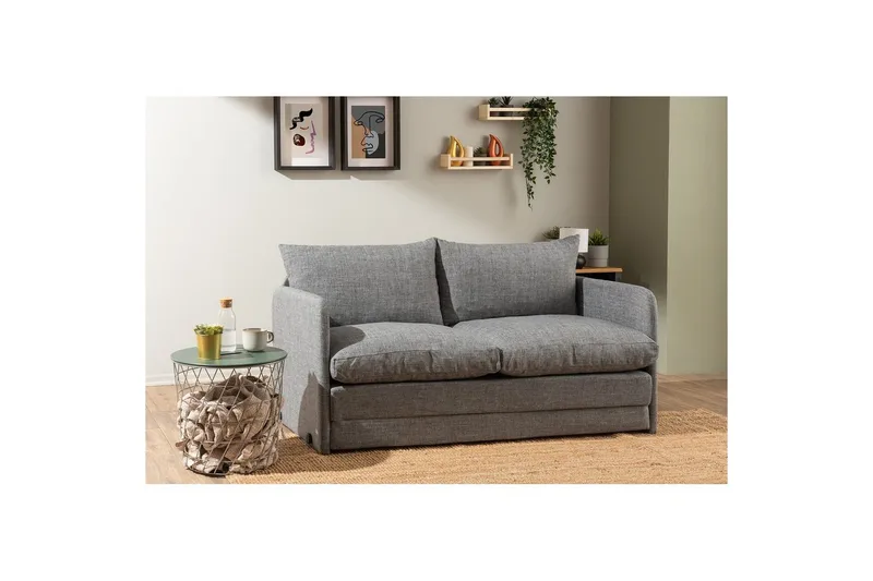 2-seters sovesofa Rubby (148 x 70 x 66 cm) Lys Grå - Lys Grå - Møbler - Sofaer - Sovesofaer