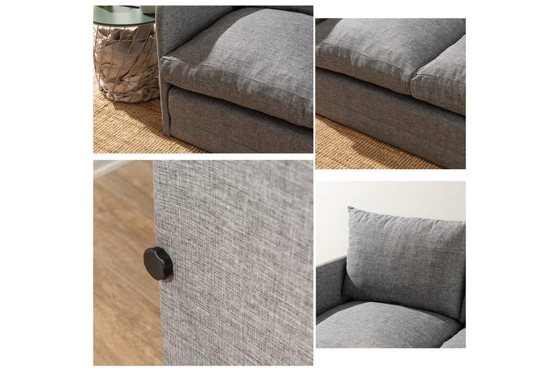 2-seters sovesofa Rubby (148 x 70 x 66 cm) Lys Grå - Lys Grå - Møbler - Sofaer - Sovesofaer