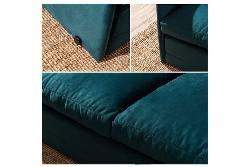 2-seters sovesofa Rubby (148 x 70 x 66 cm) Petrolgrønn - Petrolgrønn - Møbler - Sofaer - Sovesofaer