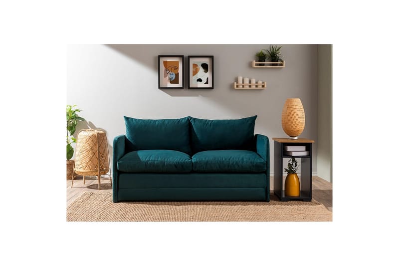 2-seters sovesofa Rubby (148 x 70 x 66 cm) Petrolgrønn - Petrolgrønn - Møbler - Sofaer - Sovesofaer