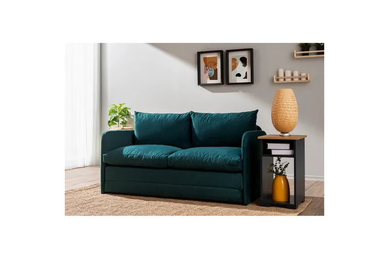 2-seters sovesofa Rubby (148 x 70 x 66 cm) Petrolgrønn - Petrolgrønn - Møbler - Sofaer - Sovesofaer
