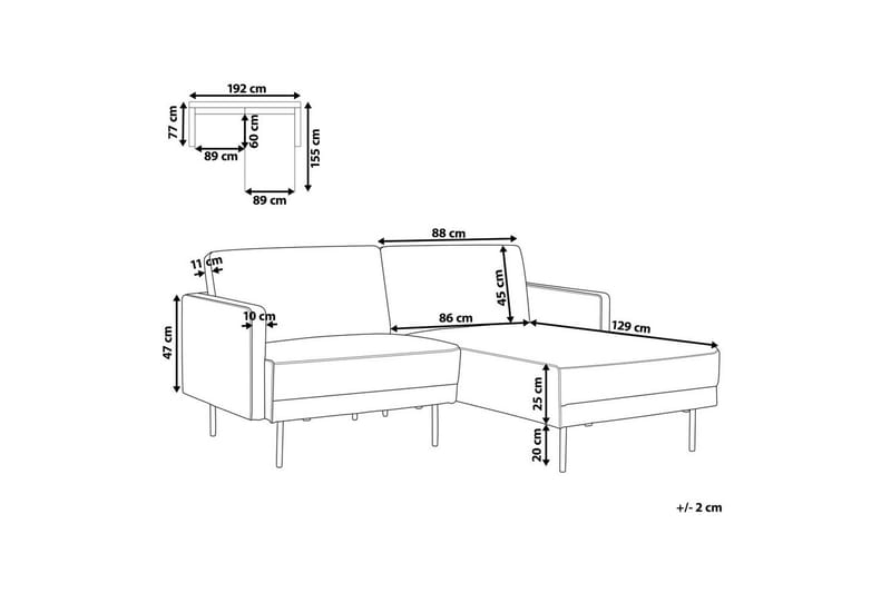 2-sitssoffa Beliani Breda Högervänd NO_BRAND Right-faced - Møbler - Sofaer - Sofa med sjeselong
