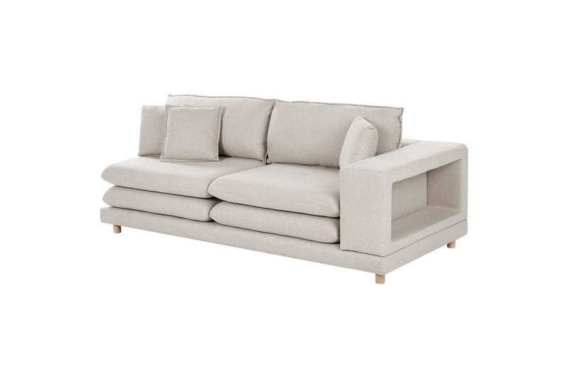 2-sitssoffa Beliani Heden Beige/ljust trä Beige||Light colored wood - Møbler - Sofaer - 2 seter sofa
