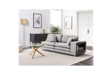 2-sitssoffa Beliani Heden Beige/ljust trä Grey||Light colored wood - Møbler - Sofaer - 2 seter sofa