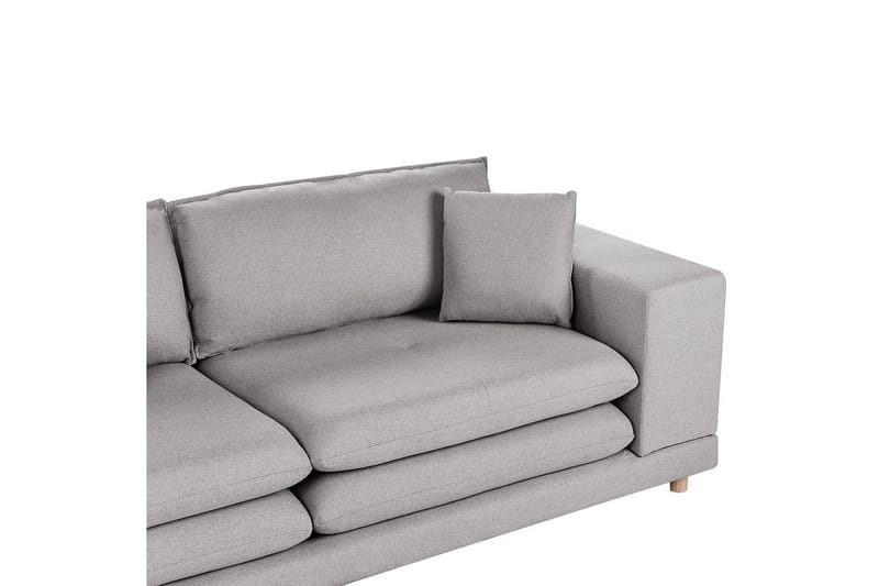 2-sitssoffa Beliani Heden Beige/ljust trä Grey||Light colored wood - Møbler - Sofaer - 2 seter sofa