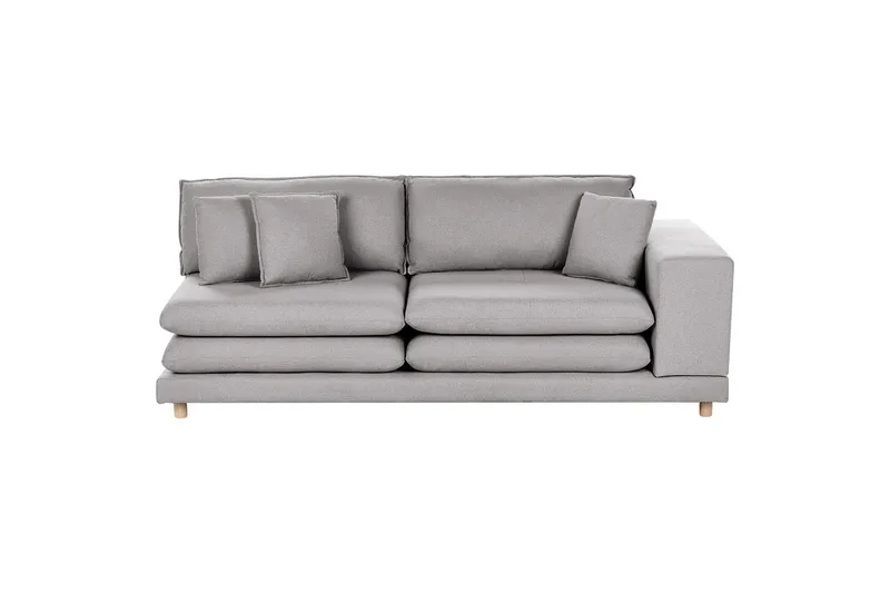 2-sitssoffa Beliani Heden Beige/ljust trä Grey||Light colored wood - Møbler - Sofaer - 2 seter sofa