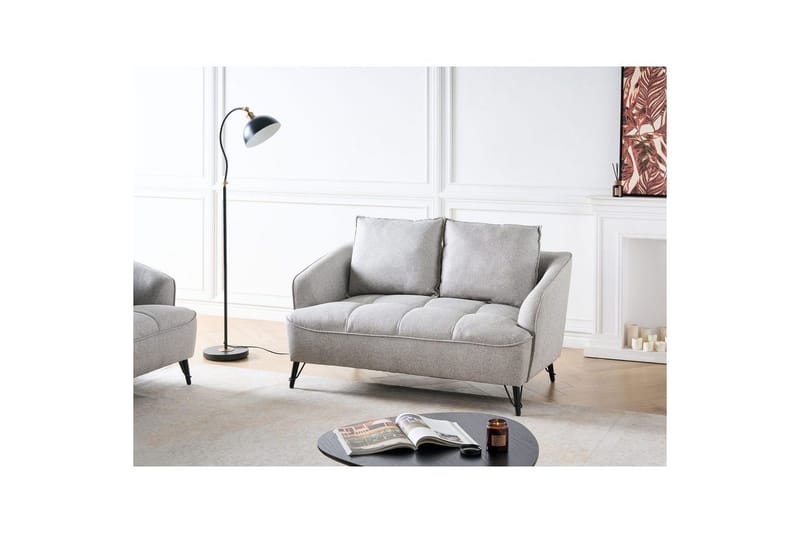 2-sitssoffa Beliani Hobro Brun, Svart Grey - Grå - Møbler - Sofaer - 2 seter sofa