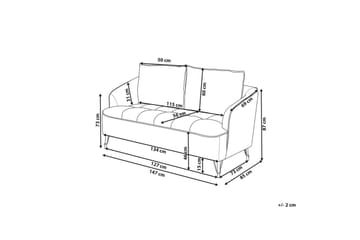 2-sitssoffa Beliani Hobro Brun, Svart Grey - Grå - Møbler - Sofaer - 2 seter sofa