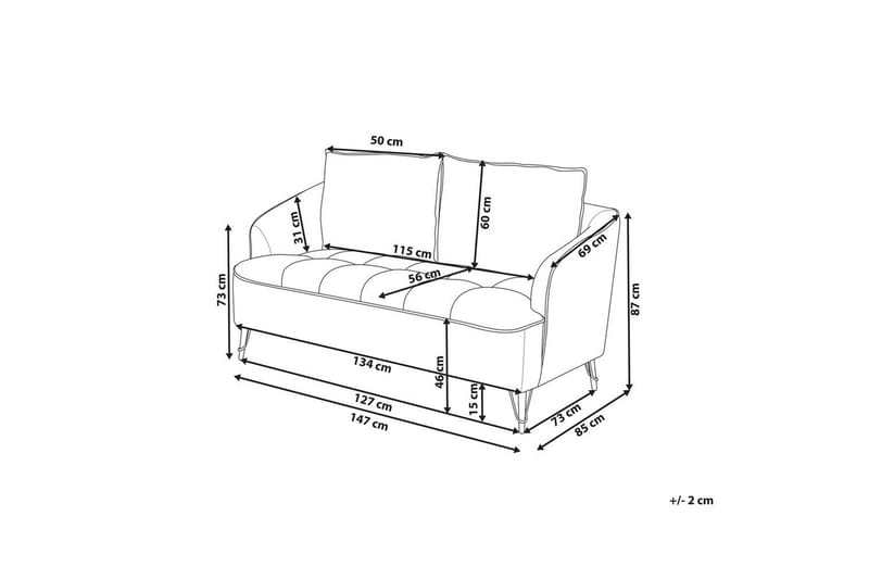 2-sitssoffa Beliani Hobro Brun, Svart NO_BRAND White||Black - Møbler - Sofaer - 2 seter sofa