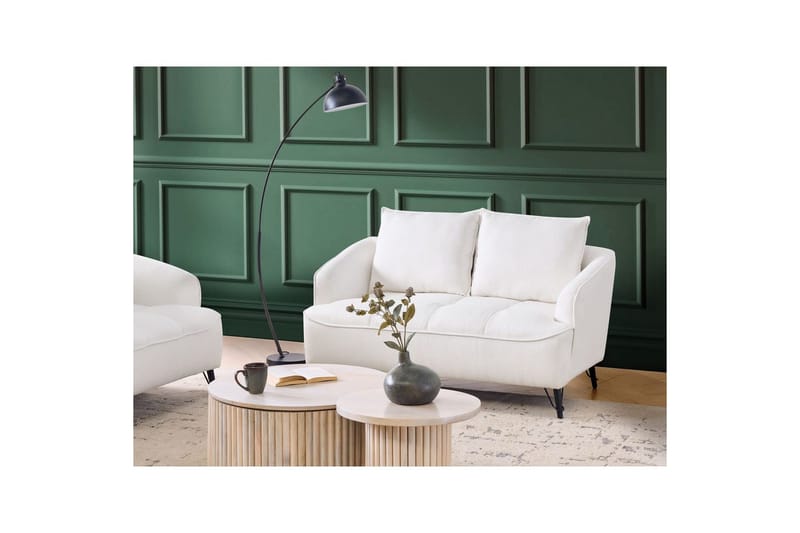 2-sitssoffa Beliani Hobro Brun, Svart White||Black - Møbler - Sofaer - 2 seter sofa