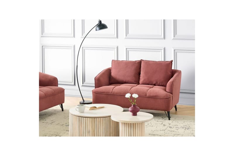2-sitssoffa Beliani Hobro Brun, Svart Pink - Rosa - Møbler - Sofaer - 2 seter sofa