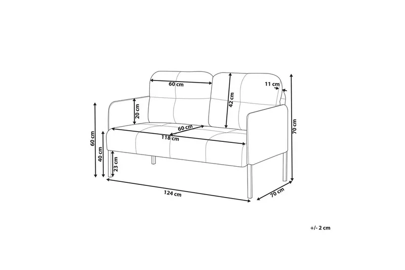 2-sitssoffa Beliani Lahti Beige, svart NO_BRAND Brown||Black - Møbler - Sofaer - 2 seter sofa