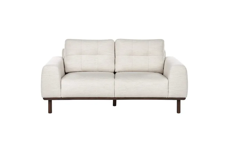 2-sitssoffa Beliani Laurila Beige, mörkt trä Beige||Dark colored wood - Møbler - Sofaer - 2 seter sofa
