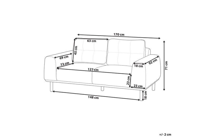 2-sitssoffa Beliani Laurila Beige, mörkt trä Beige||Dark colored wood - Møbler - Sofaer - 2 seter sofa