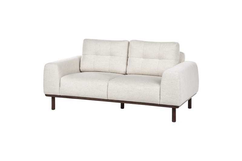 2-sitssoffa Beliani Laurila Beige, mörkt trä Beige||Dark colored wood - Møbler - Sofaer - 2 seter sofa