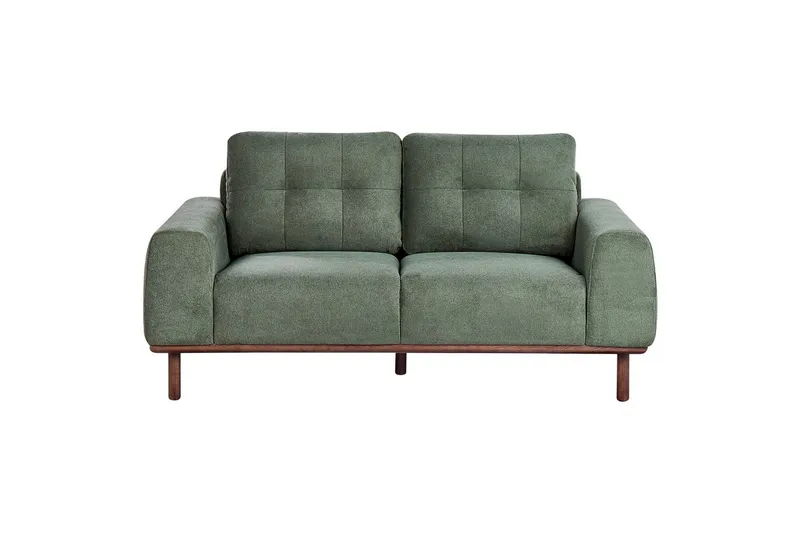 2-sitssoffa Beliani Laurila Beige, mörkt trä Green||Dark colored wood - Møbler - Sofaer - 2 seter sofa