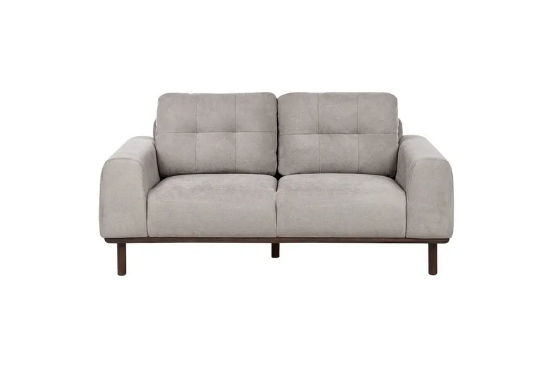2-sitssoffa Beliani Laurila Beige, mörkt trä Grey||Dark colored wood, undefined
