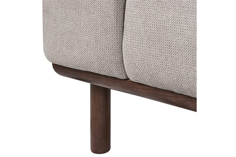 2-sitssoffa Beliani Laurila Beige, mörkt trä Grey||Dark colored wood - Møbler - Sofaer - 2 seter sofa