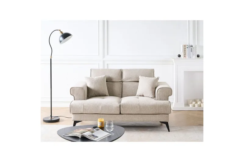 2-sitssoffa Beliani Skive Beige Beige - Møbler - Sofaer - 2 seter sofa