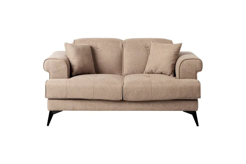 2-sitssoffa Beliani Skive Beige NO_BRAND Brown - Brun - Møbler - Sofaer - 2 seter sofa