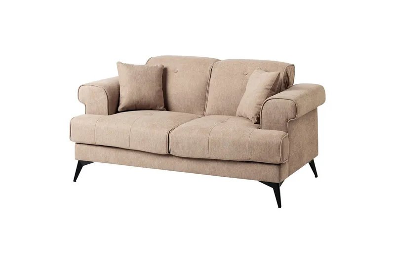 2-sitssoffa Beliani Skive Beige NO_BRAND Brown - Brun - Møbler - Sofaer - 2 seter sofa