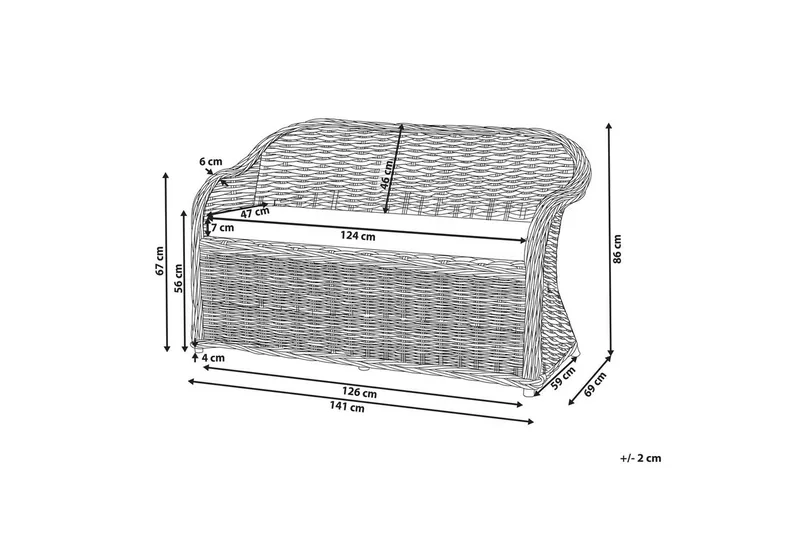 2-sitssoffa Beliani Susua Nature - Hagemøbler - Utesofa - Hagebenk & hagesofa
