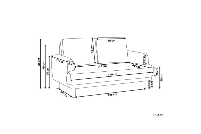 2-sitssoffa Beliani Tuve Beige, ljust trä, Bouclé Beige||Light colored wood VALUE_MISSING_2 - Møbler - Sofaer - 2 seter sofa