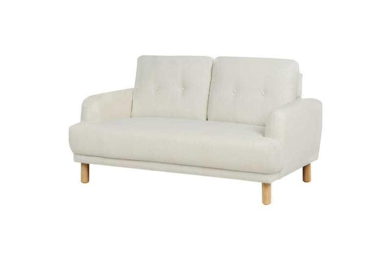 2-sitssoffa Beliani Tuve Beige, ljust trä, Bouclé White||Light colored wood VALUE_MISSING_4 - Møbler - Sofaer - 2 seter sofa