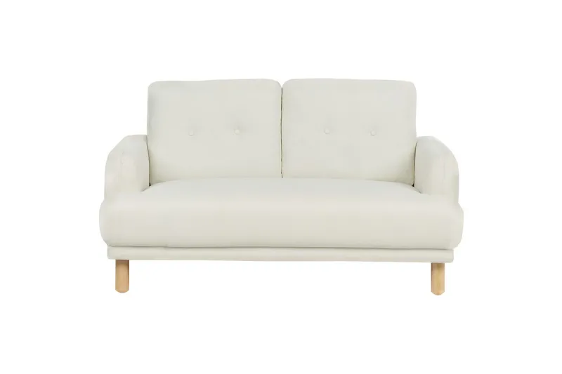 2-sitssoffa Beliani Tuve Beige, ljust trä, Bouclé White||Light colored wood VALUE_MISSING_4 - Møbler - Sofaer - 2 seter sofa