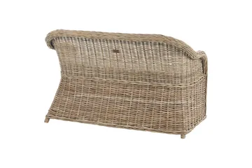 2-sitssoffa med fotpall Beliani Susua Nature||White - Hagemøbler - Utesofa - Hagebenk & hagesofa
