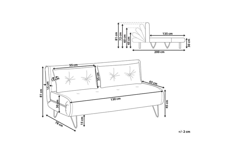 2-sitssoffa Vestfold NO_BRAND Beige - Beige - Møbler - Sofaer - Sovesofaer