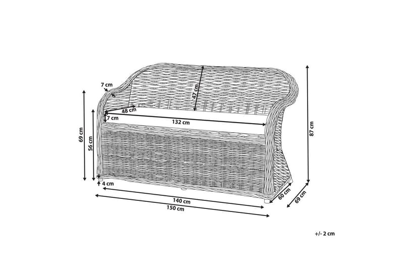 2.5-sitssoffa Beliani Susua NO_BRAND Nature||White - Møbler - Sofaer - Sofagrupper
