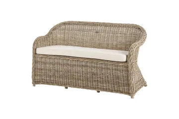 2.5-sitssoffa med fotpall Beliani Susua Nature||Cream white - Møbler - Sofaer - Sofagrupper