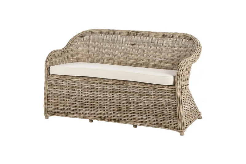 2.5-sitssoffa med fotpall Beliani Susua Nature||Cream white - Møbler - Sofaer - Sofagrupper